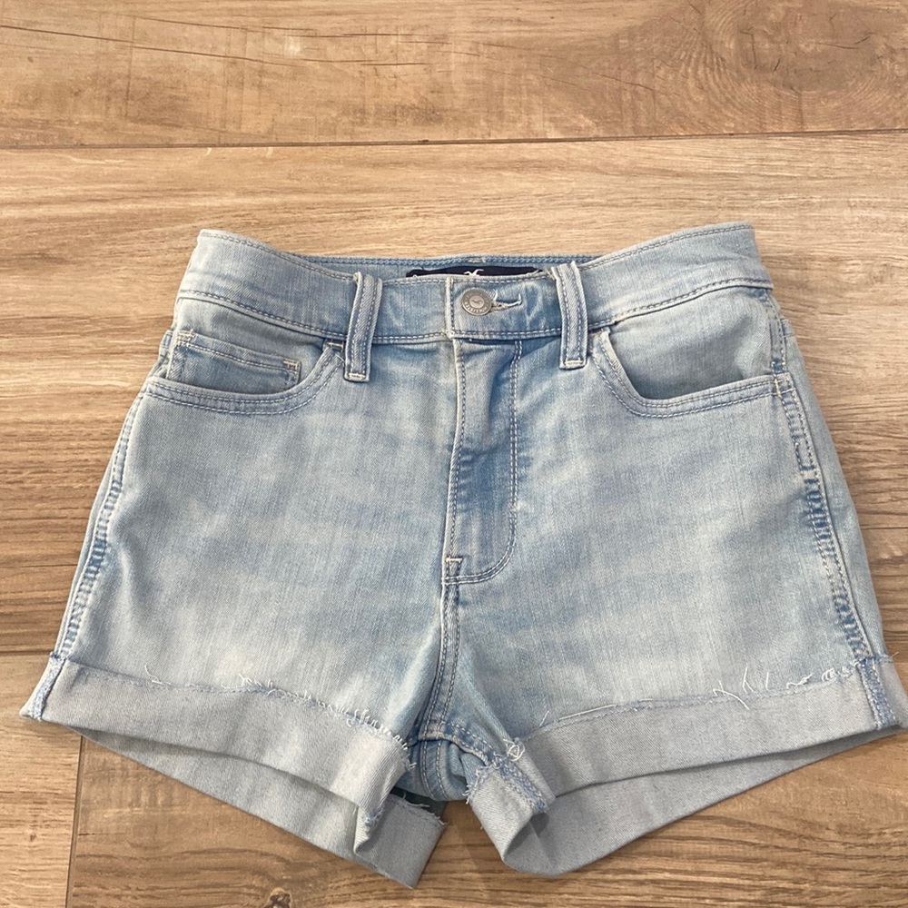 Hollister high-rise, light denim jean shorts